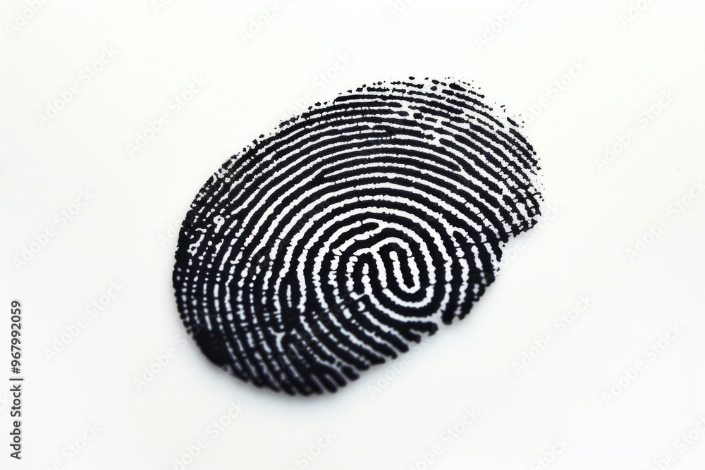 Poster a close-up of a fingerprint left on a clean white surface