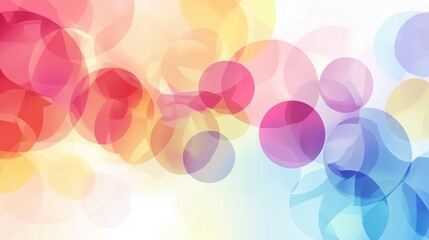 A vibrant abstract background featuring colorful circles and soft shapes, forming a calming and modern composition in pastel tones. This elegant vector design creates a harmonious visual, making it pe