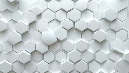 Naklejka premium Abstract Hexagon Pattern - White Geometric Background
