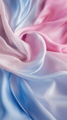 Flowing pastel fabric in pink and blue tones
