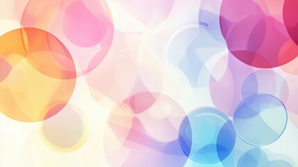 A vibrant abstract background featuring colorful circles and soft shapes, forming a calming and modern composition in pastel tones. This elegant vector design creates a harmonious visual, making it pe