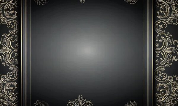 Elegant Golden Frame on a Black Background