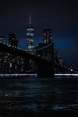 city bridge at night