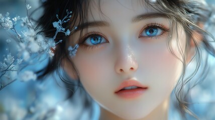 Fototapeta premium リアルアニメ調の美少女