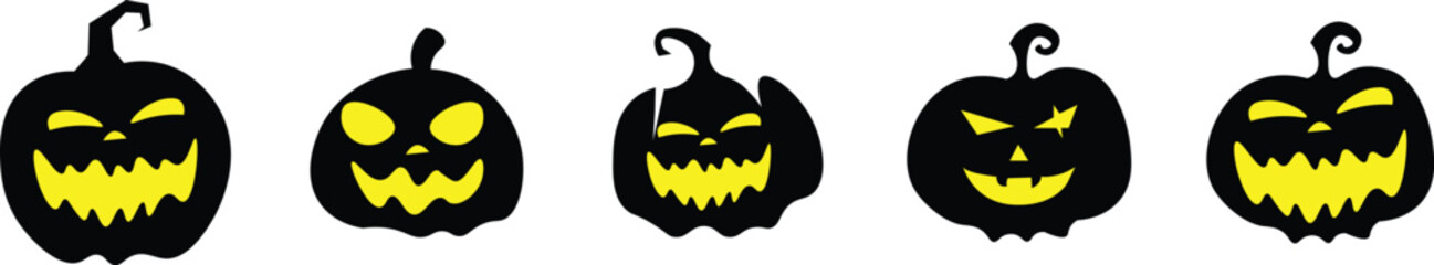 Halloween  silhouettes of pumpkins. Vector eps10.