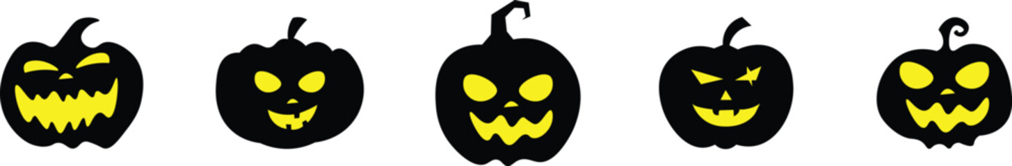 Halloween  silhouettes of pumpkins. Vector eps10.