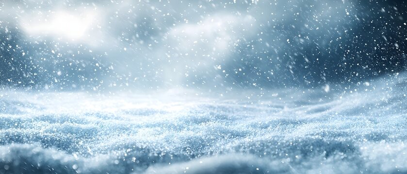 Blizzard conditions with snow swirling in the wind creating a dramatic wintry landscape under freezing temperatures and harsh blustery winter weather  photography concept with copy space for text