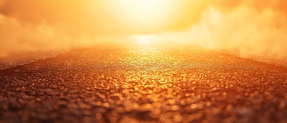 Heat haze rising and shimmering over a scorching asphalt road under the intense summer sun creating a photography concept with ample copy space for text overlay