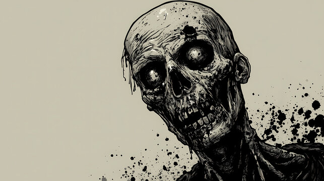 Zombie from the walking dead series. Zombie. Illustration