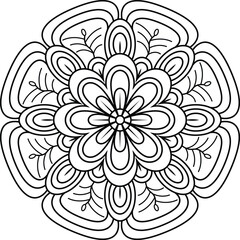 Vector hand drawn doodle mandala with ethnic ornaments.