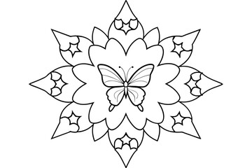 Butterfly and Flower Mandala Start with a butterfly in the middle and alternate layers of butterflies and flowers