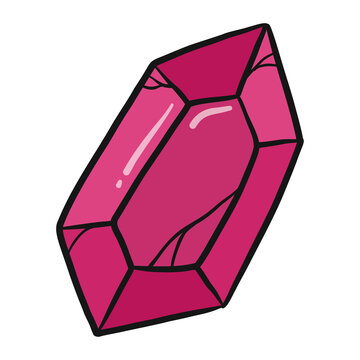 Hand drawn PNG doodle of opink crystall, magic gem for stickers, prints, cards, posters, planners, socila media, etc. 