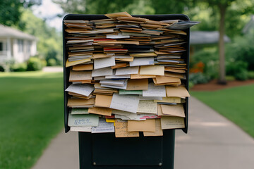 Mailbox Filled to the Brim with Letters | Overflowing Mail and Postal Service Delivery