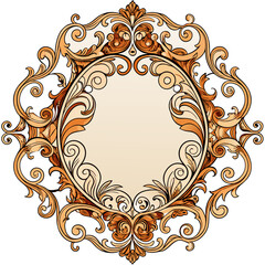Elegant Vintage Ornamental Frame with Intricate Swirl Design