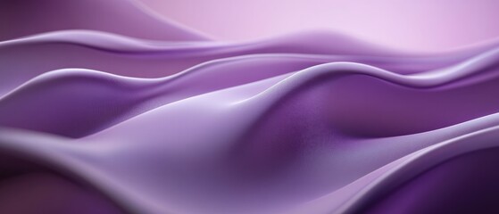 Fototapeta premium Abstract Purple Waves - 3D Rendered, Dynamic Background, Soft and Flowing, Smooth Curves, Artistic Design, Digital Art