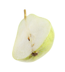 Cut fresh ripe pear isolated on white
