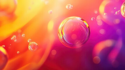 abstract desktop wallpaper with vibrant swirling colors and floating translucent bubbles dynamic composition creates a sense of movement and energy in 169 aspect ratio