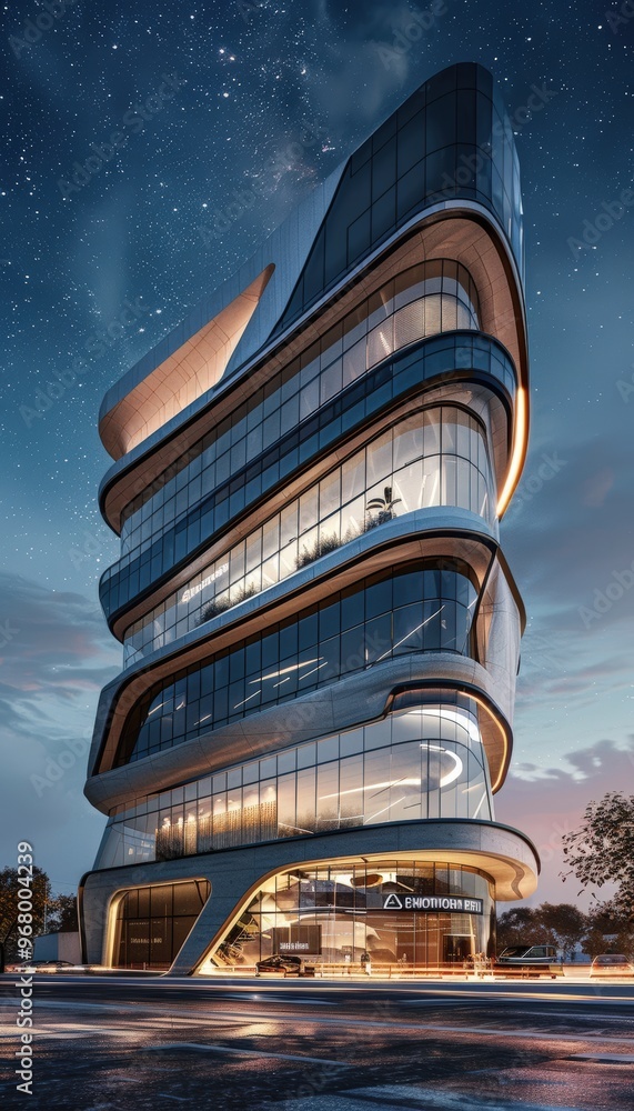Poster modern smart building with integrated energy management systems and real-time monitoring for sustain