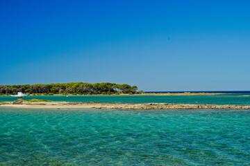 Porto Cesareo,panoramica della città dalla spiaggia di La Strea,Lecce,Puglia,Italia