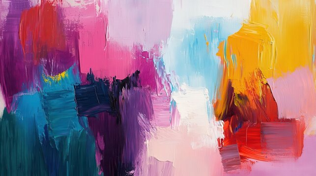 abstract expressionist painting with bold sweeping brushstrokes in a vibrant palette of jewel tones evoking the emotional intensity and spontaneity of action painting
