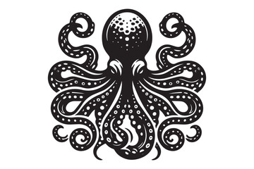 Octopus silhouette vector illustrations