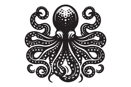 recommend clip art: Octopus silhouette vector illustrations
