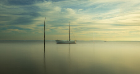 boats at sunset