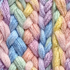 Soft knitted fabric with pastel hues and intricate seamless pattern