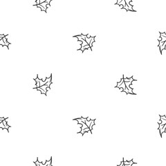 Simple vector black and white seamless pattern with falling leaves. Illustration related to autumn, school, thanksgiving. Endless background for design, wrapping paper, prints