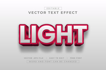 Fototapeta premium Vector Light 3d editable text effect style