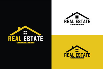 Home real estate Vector Logo Template on multple backgrounds.	