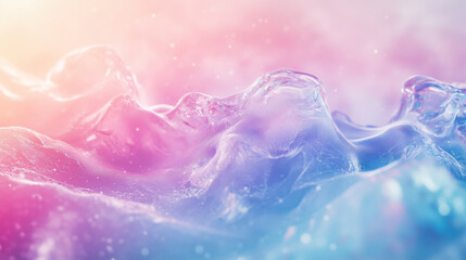 Abstract pastel waves with soft light and gradient colors
