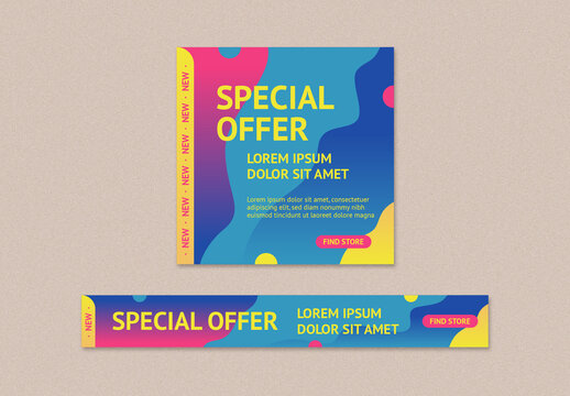 Colorful and Bright Web Banner Set