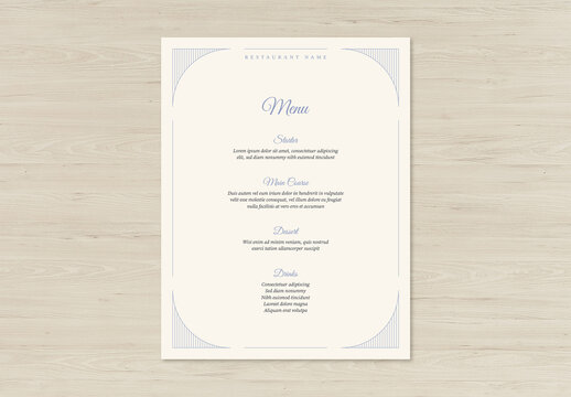 Elegant and Classic Menu Layout