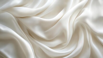 Obraz premium aigenerated image of luxurious white silk fabric draped in elegant folds and waves creating a soft ethereal backdrop with subtle play of light and shadow