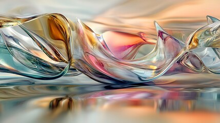 Abstract Glass Waves in Vibrant Colors