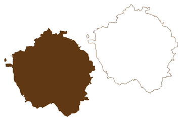 Uelzen district (Federal Republic of Germany, rural district, State of Lower Saxony) map vector illustration, scribble sketch Uelzen map