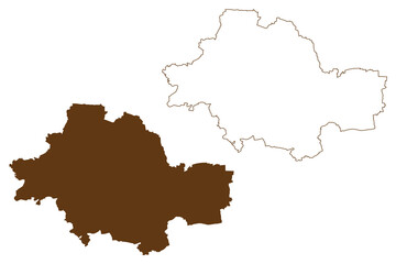 Unstrut-Hainich district (Federal Republic of Germany, rural district, Free State of Thuringia) map vector illustration, scribble sketch Unstrut Hainich Kreis map