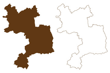 Unna district (Federal Republic of Germany, State of North Rhine-Westphalia, NRW, Arnsberg region) map vector illustration, scribble sketch Unna map