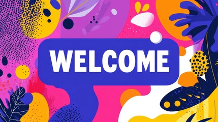 Vibrant flat design illustration with abstract shapes for cheerful, modern spaces