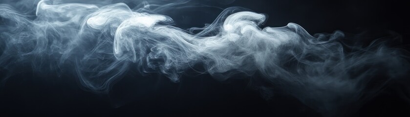 Naklejka premium Abstract Swirling Smoke on a Black Background