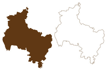 Verden district (Federal Republic of Germany, rural district, State of Lower Saxony) map vector illustration, scribble sketch Verden map
