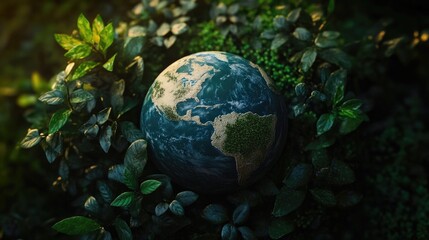 Globe on Green Field