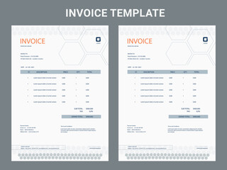 Minimal Corporate Business Invoice design template vector illustration bill form price invoice. Creative invoice template vector. business stationery design payment agreement design template