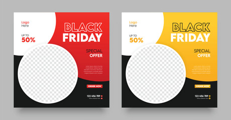 Modern black friday sale social media post template
