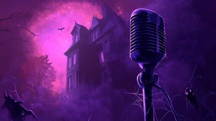 Join us for a spooky karaoke night featuring a haunted house backdrop and eerie vibes this Halloween