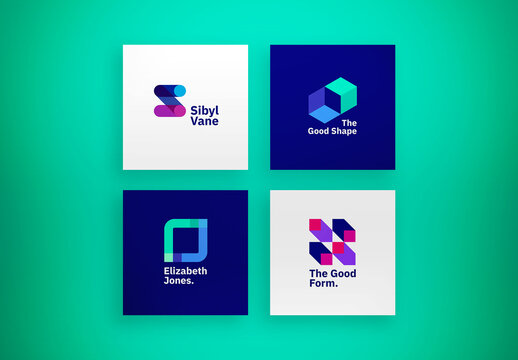 Bright Geometric Logo Set