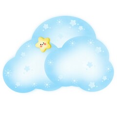 cute cloud with star theme 