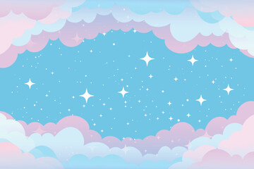 colorful sky, dream illustration, rainbow fantasy background © dadan_pm