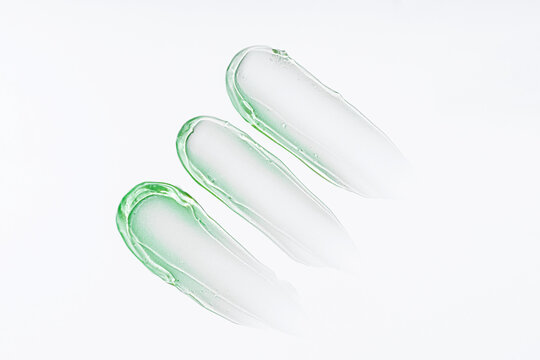 Aloe gel smears isolated on white background